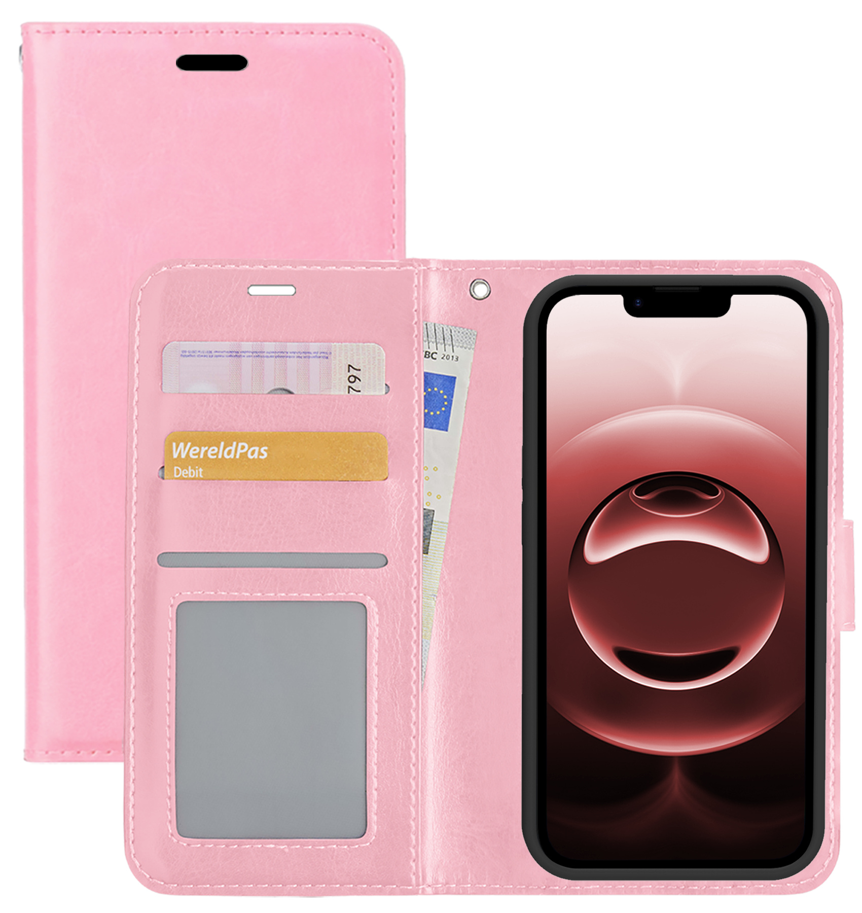 NoXx NoXx iPhone 16E Hoesje Bookcase - Lichtroze