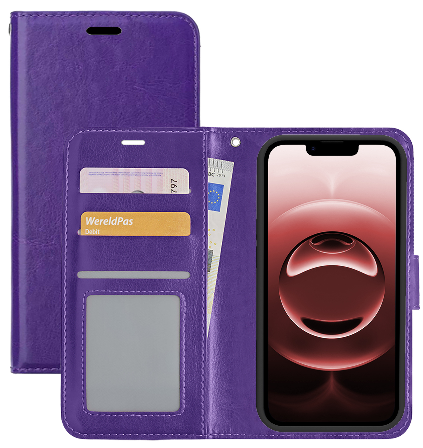 NoXx NoXx iPhone 16E Hoesje Bookcase - Paars