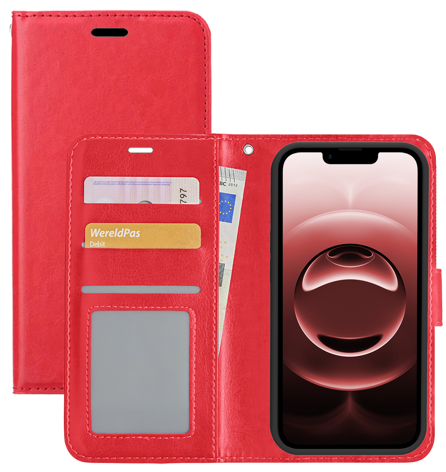 NoXx NoXx iPhone 16E Hoesje Bookcase - Rood