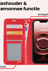 NoXx NoXx iPhone 16E Hoesje Bookcase - Rood