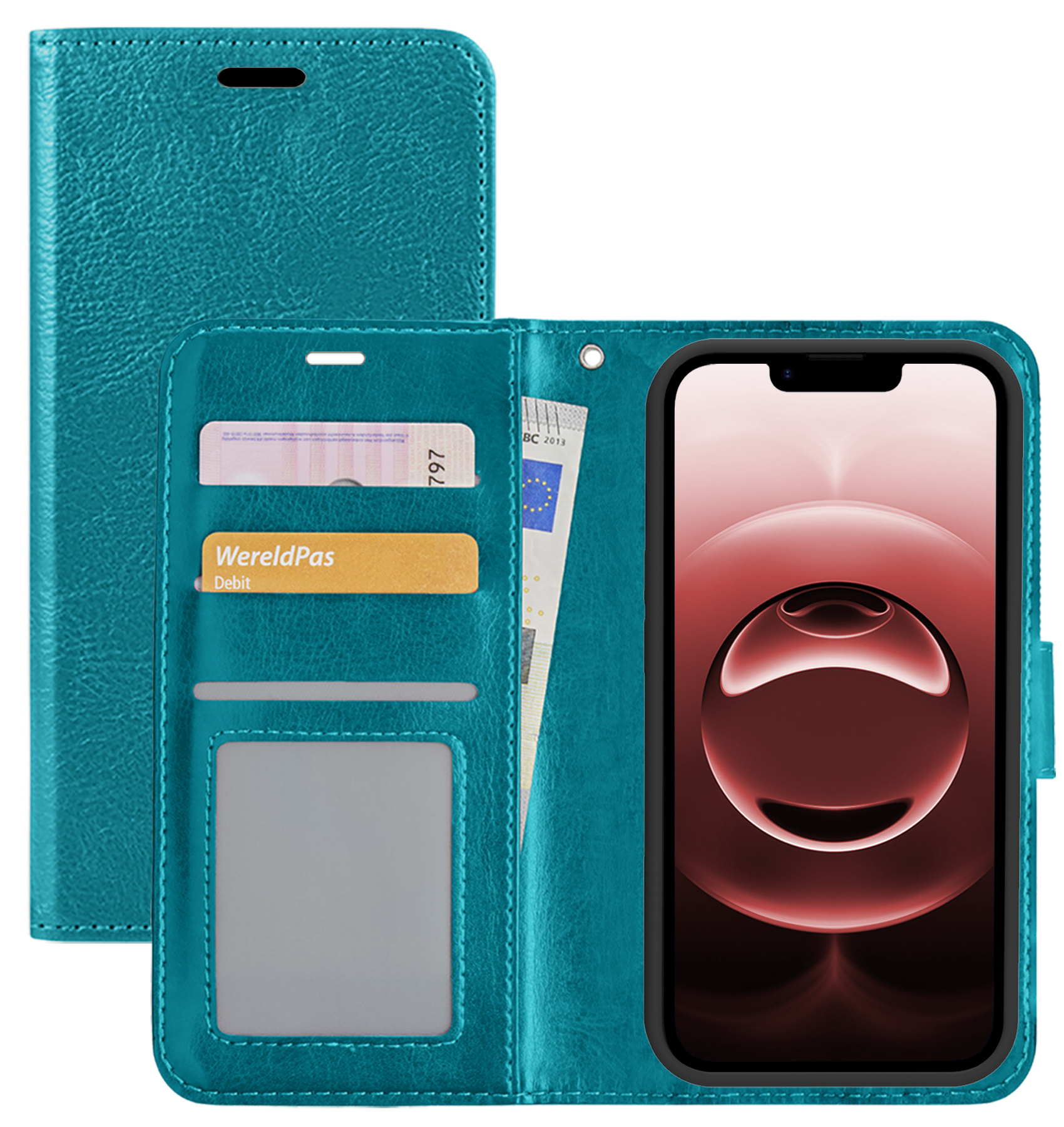 NoXx NoXx iPhone 16E Hoesje Bookcase - Turquoise