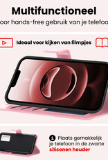 NoXx NoXx iPhone 16E Hoesje Bookcase Met Screenprotector - Lichtroze