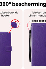 NoXx NoXx iPhone 16E Hoesje Bookcase Met Screenprotector - Paars