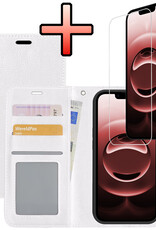NoXx NoXx iPhone 16E Hoesje Bookcase Met Screenprotector - Wit