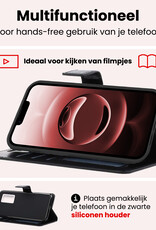 NoXx NoXx iPhone 16E Hoesje Bookcase Met Screenprotector - Zwart