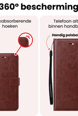 NoXx NoXx iPhone 16E Hoesje Bookcase Met 2x Screenprotector - Bruin