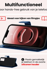 NoXx NoXx iPhone 16E Hoesje Bookcase Met 2x Screenprotector - Donkerblauw