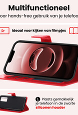 NoXx NoXx iPhone 16E Hoesje Bookcase Met 2x Screenprotector - Rood
