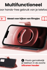 NoXx NoXx iPhone 16E Hoesje Bookcase Met 2x Screenprotector - Rose Goud