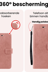 NoXx NoXx iPhone 16E Hoesje Bookcase Met 2x Screenprotector - Rose Goud