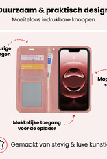 NoXx NoXx iPhone 16E Hoesje Bookcase Met 2x Screenprotector - Rose Goud