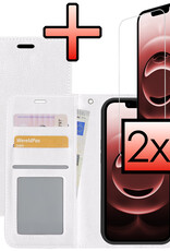 NoXx NoXx iPhone 16E Hoesje Bookcase Met 2x Screenprotector - Wit