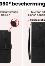 NoXx NoXx iPhone 16E Hoesje Bookcase Met 2x Screenprotector - Zwart