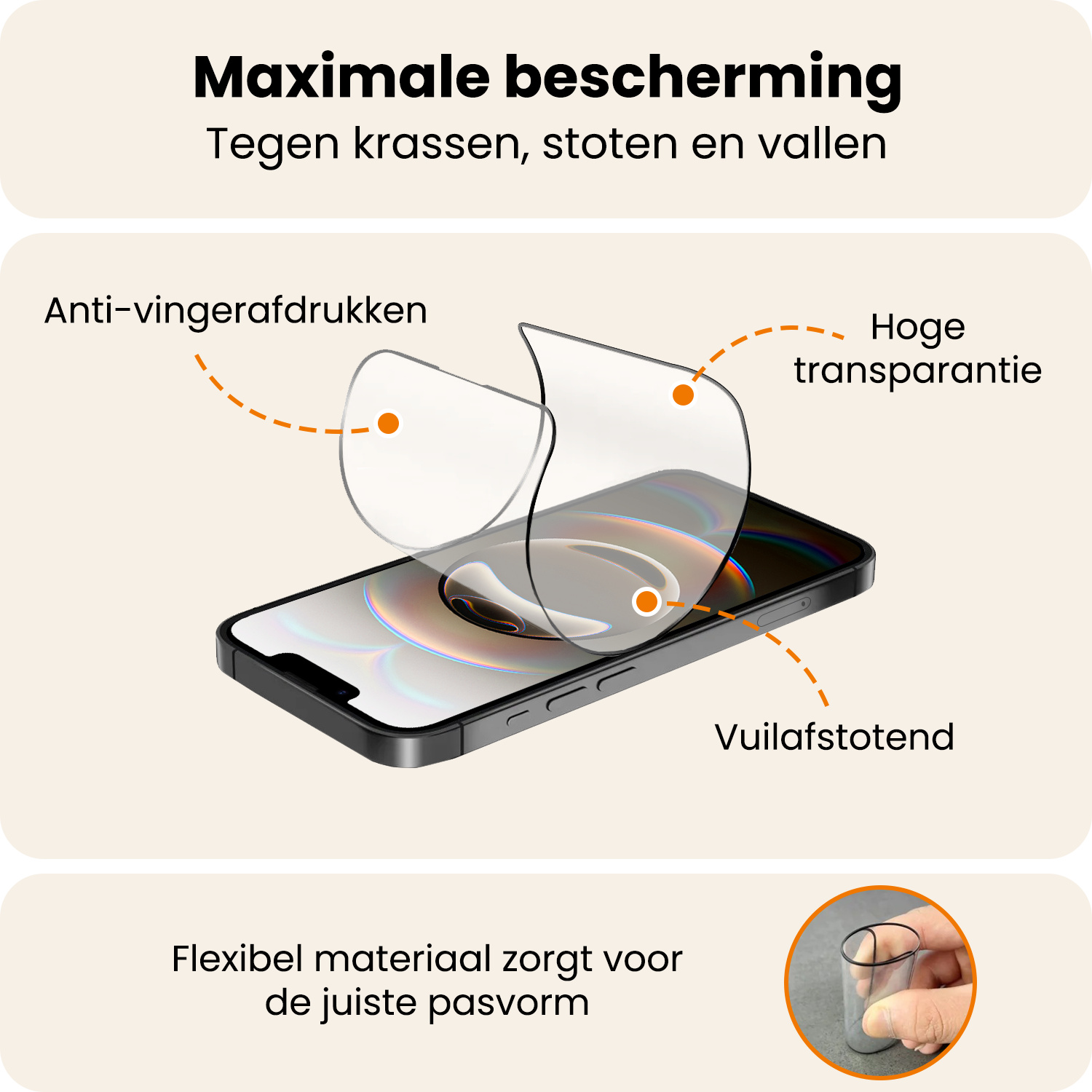 Nomfy Nomfy iPhone 16E Hybrid Screenprotector