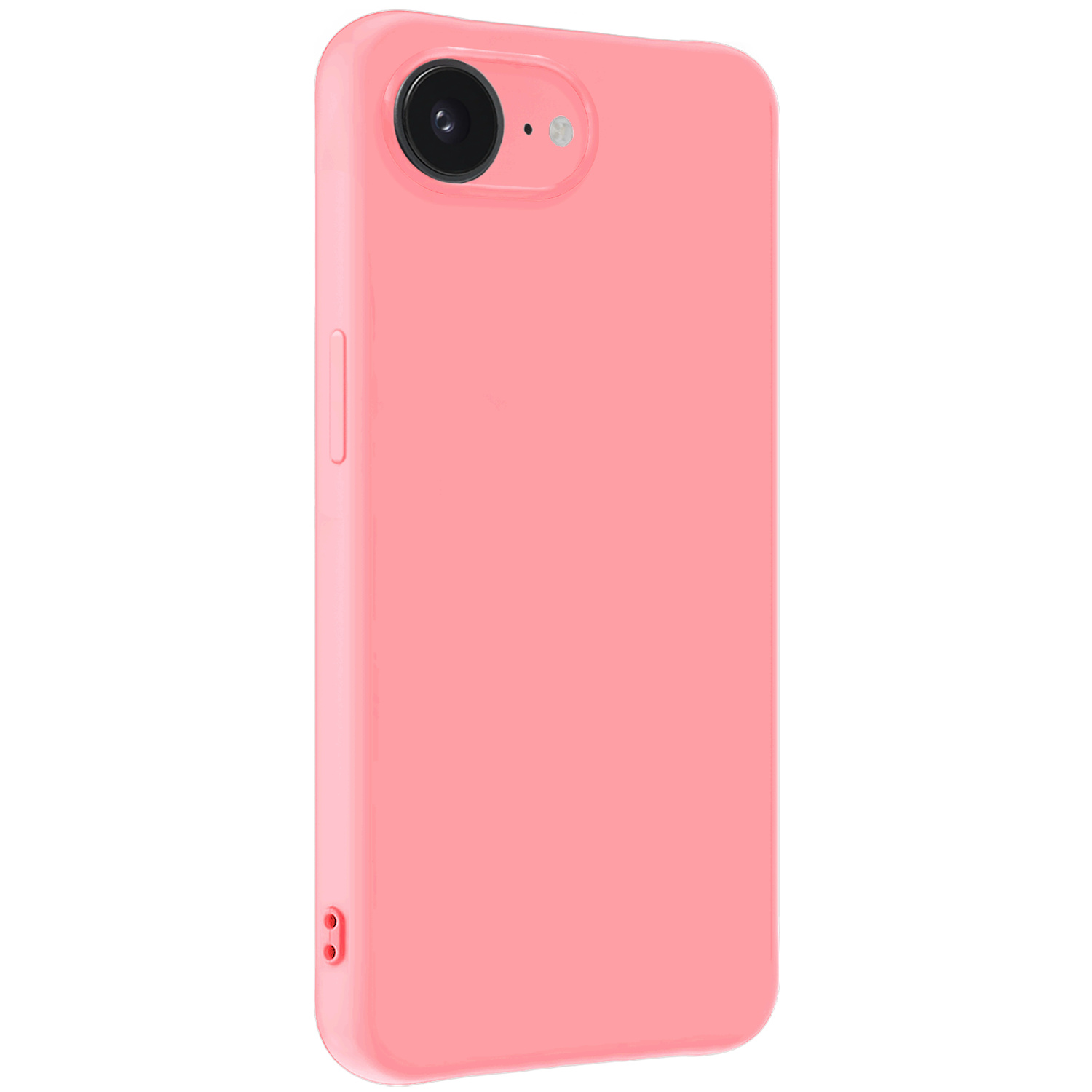 Nomfy Nomfy iPhone 16E Hoesje Siliconen Met 2x Screenprotector Met Dichte Notch - Lichtroze
