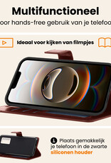 Nomfy Nomfy iPhone 16E Hoesje Bookcase Met Screenprotector - Bruin