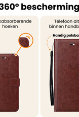 Nomfy Nomfy iPhone 16E Hoesje Bookcase Met Screenprotector - Bruin