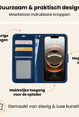 Nomfy Nomfy iPhone 16E Hoesje Bookcase Met Screenprotector - Donkerblauw