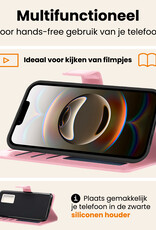Nomfy Nomfy iPhone 16E Hoesje Bookcase Met Screenprotector - Lichtroze