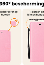 Nomfy Nomfy iPhone 16E Hoesje Bookcase Met Screenprotector - Lichtroze