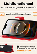 Nomfy Nomfy iPhone 16E Hoesje Bookcase Met Screenprotector - Rood