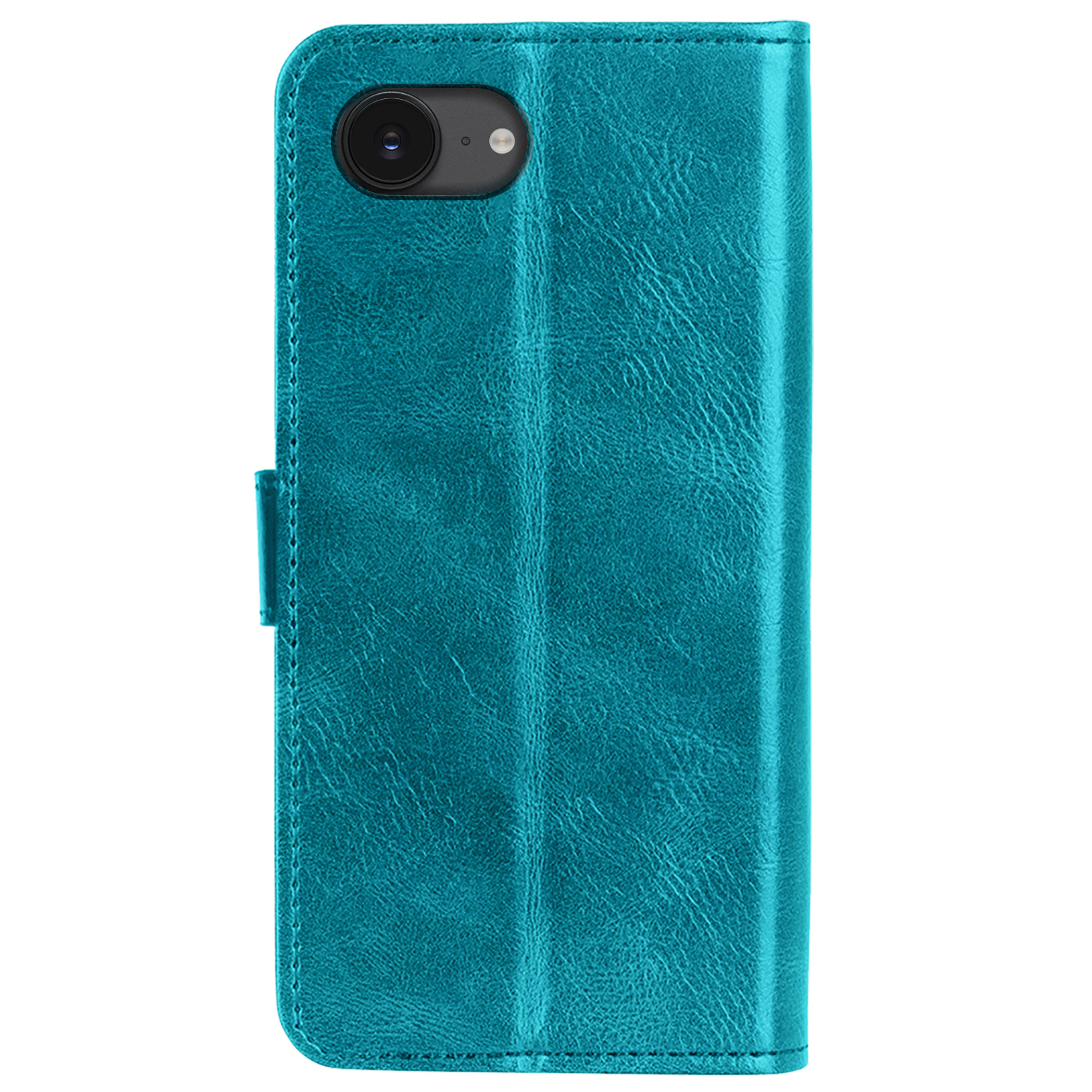 Nomfy Nomfy iPhone 16E Hoesje Bookcase Met Screenprotector - Turquoise