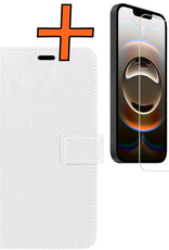Nomfy Nomfy iPhone 16E Hoesje Bookcase Met Screenprotector - Wit