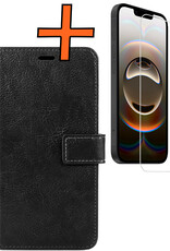 Nomfy Nomfy iPhone 16E Hoesje Bookcase Met Screenprotector - Zwart