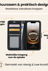 Nomfy Nomfy iPhone 16E Hoesje Bookcase Met Screenprotector - Zwart