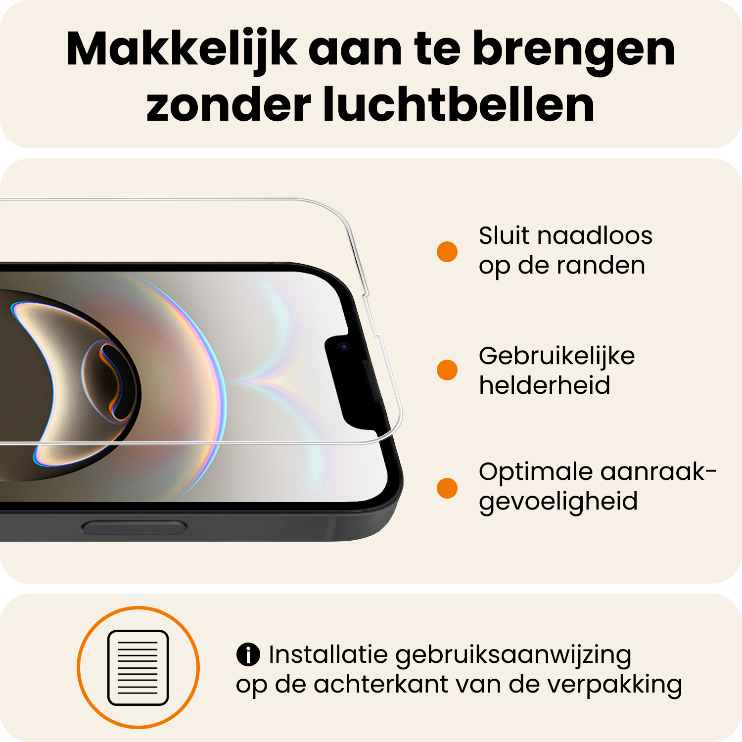 Nomfy Nomfy iPhone 16E Hoesje Bookcase Met 2x Screenprotector - Bruin