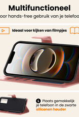 Nomfy Nomfy iPhone 16E Hoesje Bookcase Met 2x Screenprotector - Rose Goud