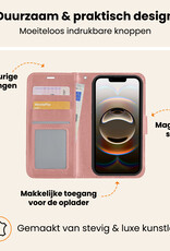 Nomfy Nomfy iPhone 16E Hoesje Bookcase Met 2x Screenprotector - Rose Goud