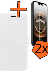 Nomfy Nomfy iPhone 16E Hoesje Bookcase Met 2x Screenprotector - Wit