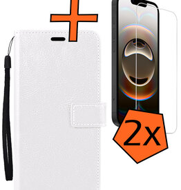 Nomfy Nomfy iPhone 16E Hoesje Bookcase Met 2x Screenprotector - Wit