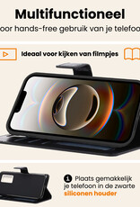 Nomfy Nomfy iPhone 16E Hoesje Bookcase Met 2x Screenprotector - Zwart