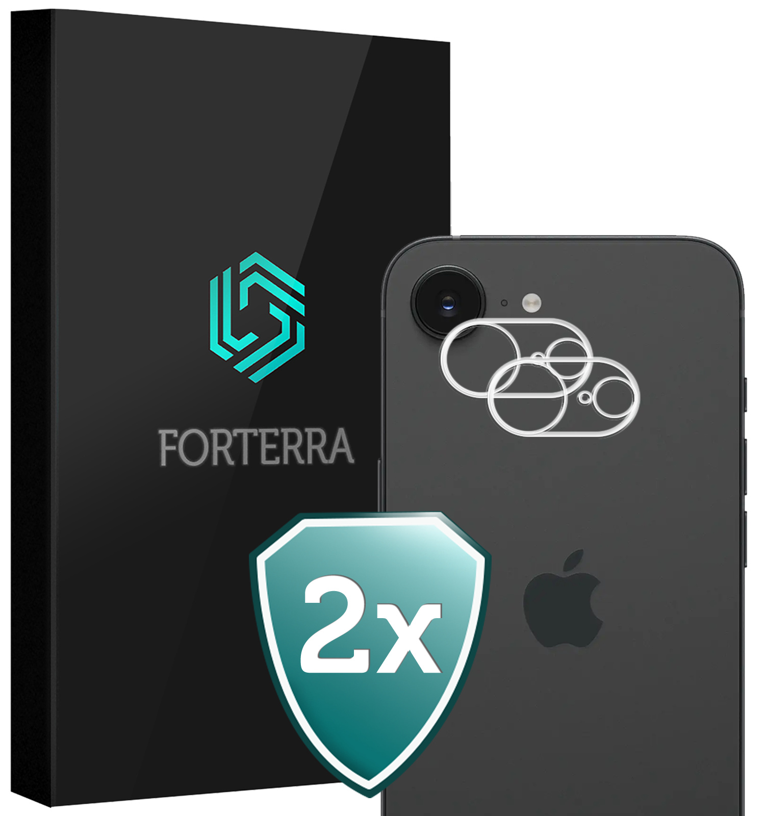 Forterra Forterra iPhone 16E Camera Screenprotector - 2 PACK