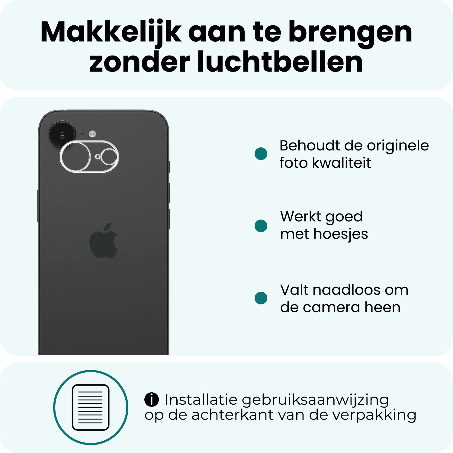 Forterra Forterra iPhone 16E Camera Screenprotector - 3 PACK