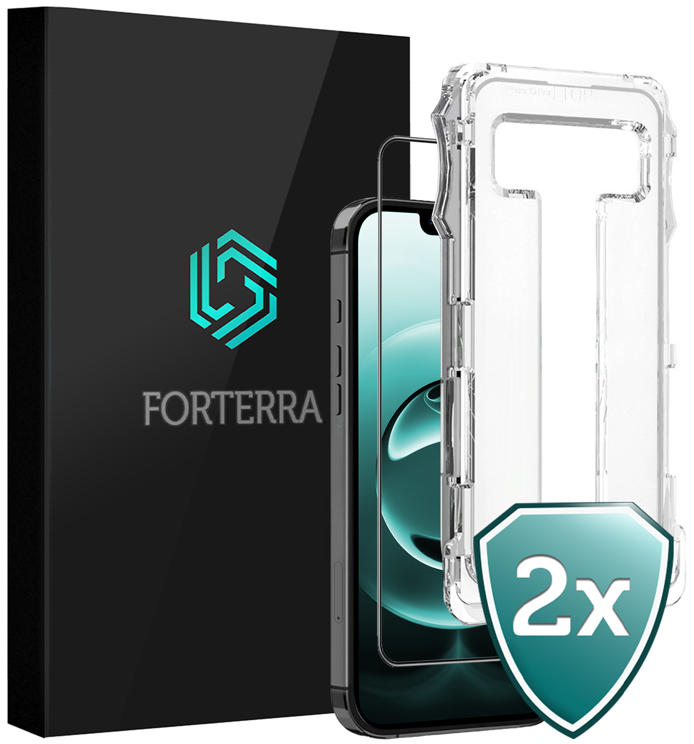 Forterra Forterra iPhone 16E Hybrid Screenprotector - 2 PACK