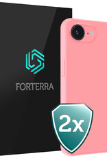 Forterra Forterra iPhone 16E Hoesje Siliconen - Lichtroze - 2 PACK