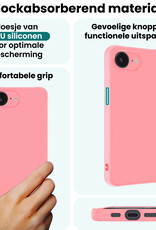 Forterra Forterra iPhone 16E Hoesje Siliconen - Lichtroze - 2 PACK