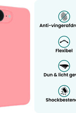 Forterra Forterra iPhone 16E Hoesje Siliconen Met Screenprotector Met Dichte Notch - Lichtroze