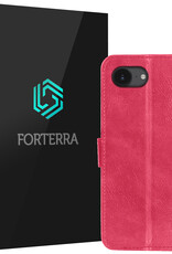 Forterra Forterra iPhone 16E Hoesje Bookcase - Donkerroze