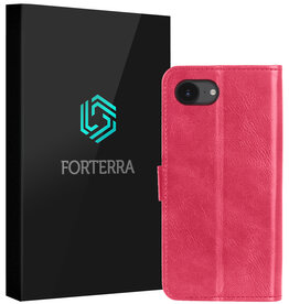 Forterra Forterra iPhone 16E Hoesje Bookcase - Donkerroze
