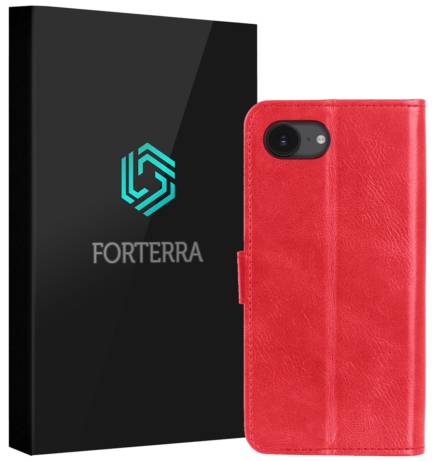 Forterra Forterra iPhone 16E Hoesje Bookcase - Rood