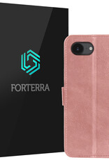 Forterra Forterra iPhone 16E Hoesje Bookcase - Rose Goud