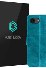 Forterra Forterra iPhone 16E Hoesje Bookcase - Turquoise