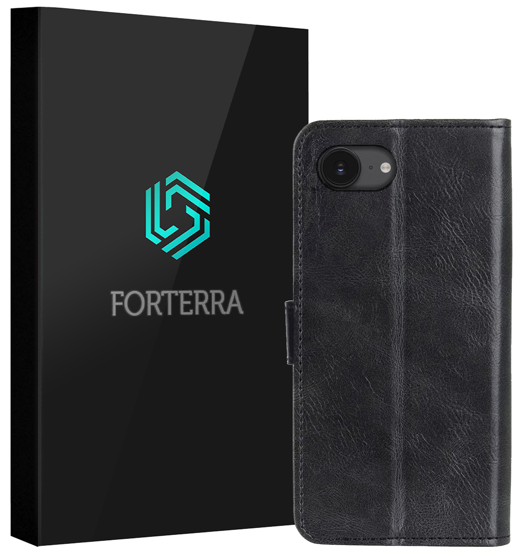 Forterra Forterra iPhone 16E Hoesje Bookcase - Zwart