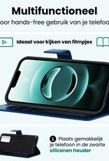 Forterra Forterra iPhone 16E Hoesje Bookcase Met Screenprotector - Donkerblauw