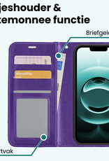 Forterra Forterra iPhone 16E Hoesje Bookcase Met Screenprotector - Paars
