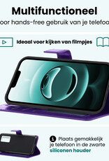 Forterra Forterra iPhone 16E Hoesje Bookcase Met Screenprotector - Paars